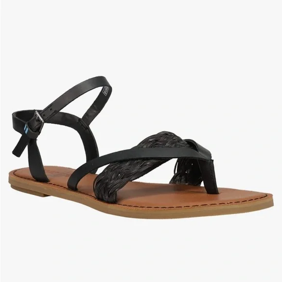 TOMS Black Lexie Strappy Sandals, Size 7.5 - Picture 3 of 12